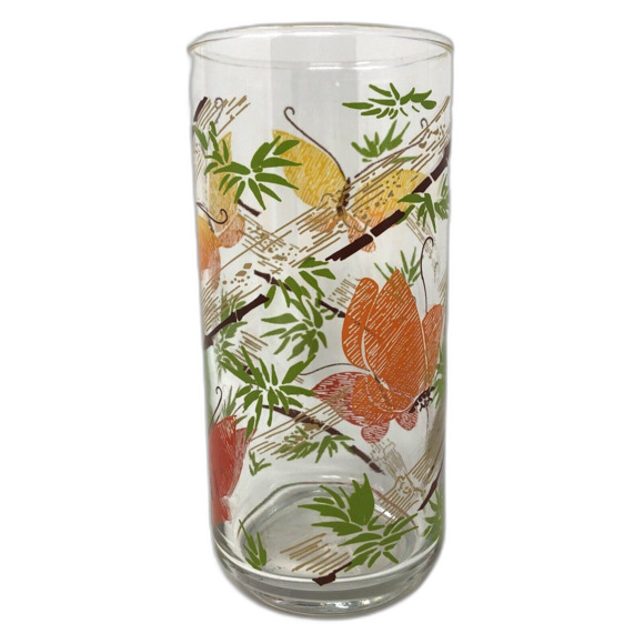 Anchor Hocking Butterfly Tumblers 6" Tall 16 oz Vintage 70s MCM Mod Set of 4 - Picture 4 of 12